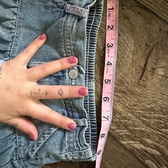 SET Baby Girl's Denim Skirt Size 18- 24 Months Floral Embroidered Blue Black - Picture 9 of 13